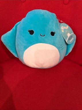 Suzanne the Stingray Squishmallows Teal Shark Plush with White Belly